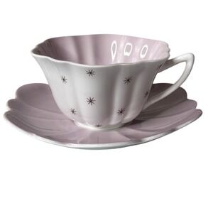 Vintage Shelley Pole Star Teacup and Saucer Set Lavender Lilac Dainty 13774